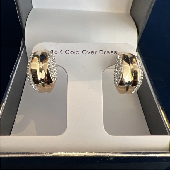 Macy’s And Now This 18k Gold Over Brass Earrings - Picture 2 of 2